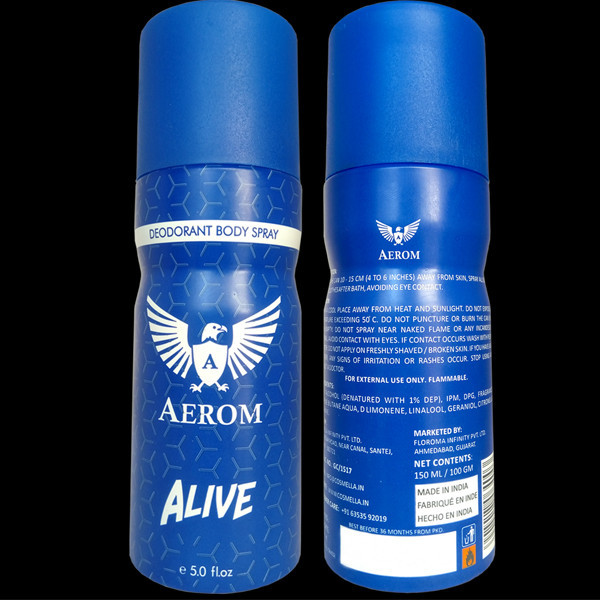 Aerom Premium Alive Deodorant Body wash For Men, 150 ml (Pack of 1)