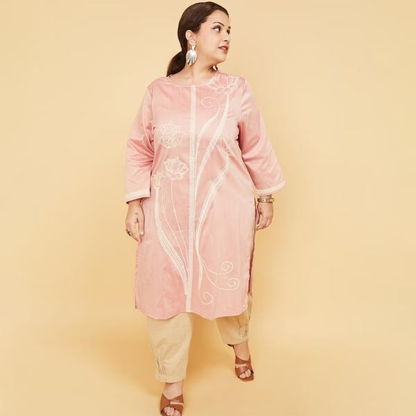 Plus Size Ethnic Motifs Printed Kurta