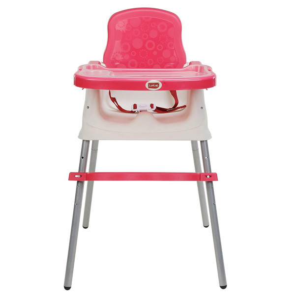 4 in 1 Convertible High Chair Cum Booster Seat- Rosy Red