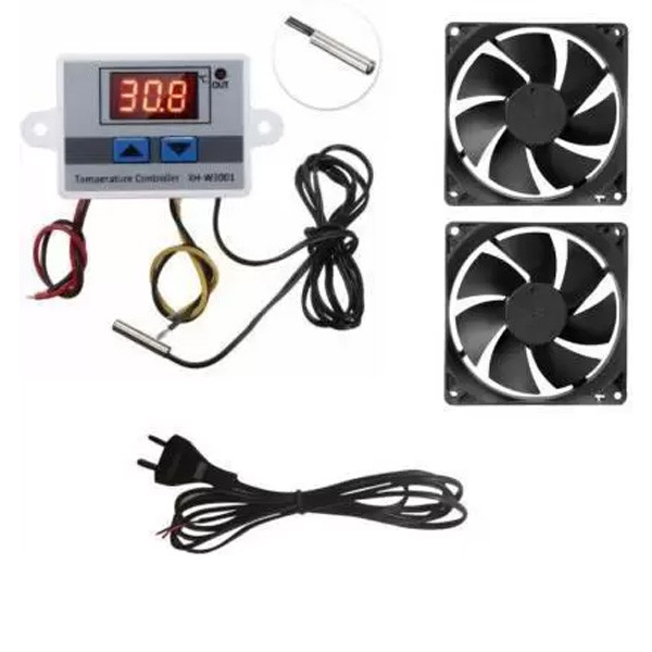 1 W3001 2 3 Inch Cooling Fan 2 Pin AC Power Cord (Cable) Temperature Sensor and Controller Electronic Hobby Kit