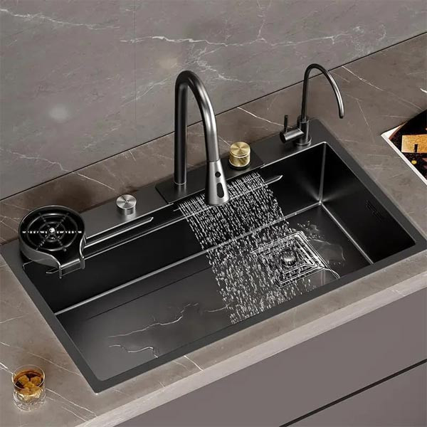 Kitchen Sink with ANTI SCRATCH DESIGN Integrated Waterfall