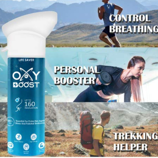 OXY BOOST Natural Portable Oxygen Cylinder Can with Inbuilt Mask